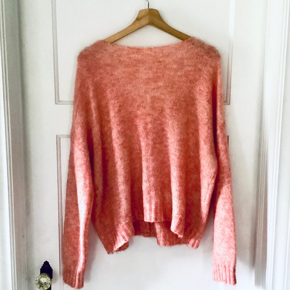 Artlove Paris Mohair Wool Blend V-neck Cardigan Pink Size L Oversized Relaxed - Picture 13 of 13